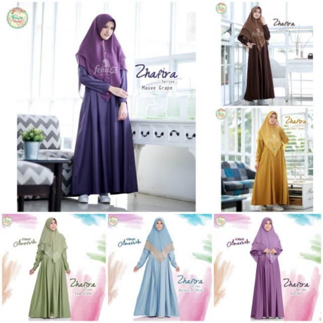 Gamis Syari Polos ZHAFIRA by Fenuza / Dress Muslim Busui Toyobo Adem Cantik Murah (Violet M)