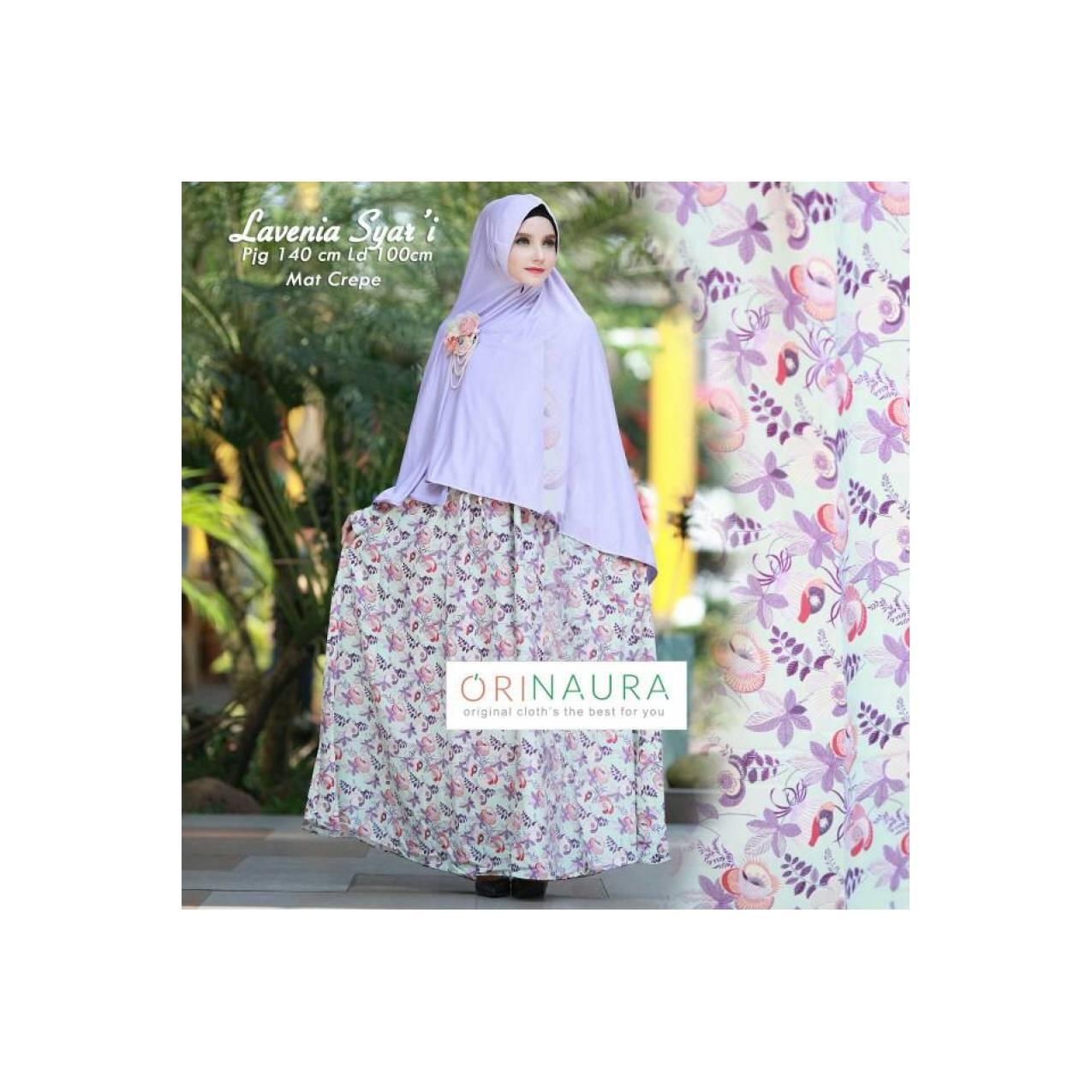 baju muslim gamis syar'i abaya crepe lavenia ori naura