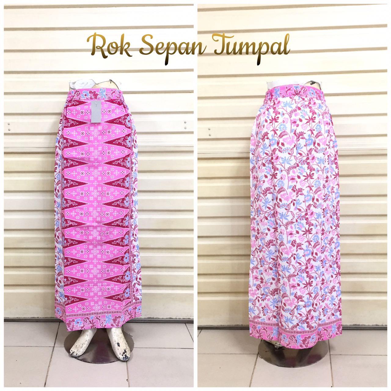 Rok Sepan Tumpal ST29 Motif Pucuk Rebung Tumpal Betawi Warna Pink