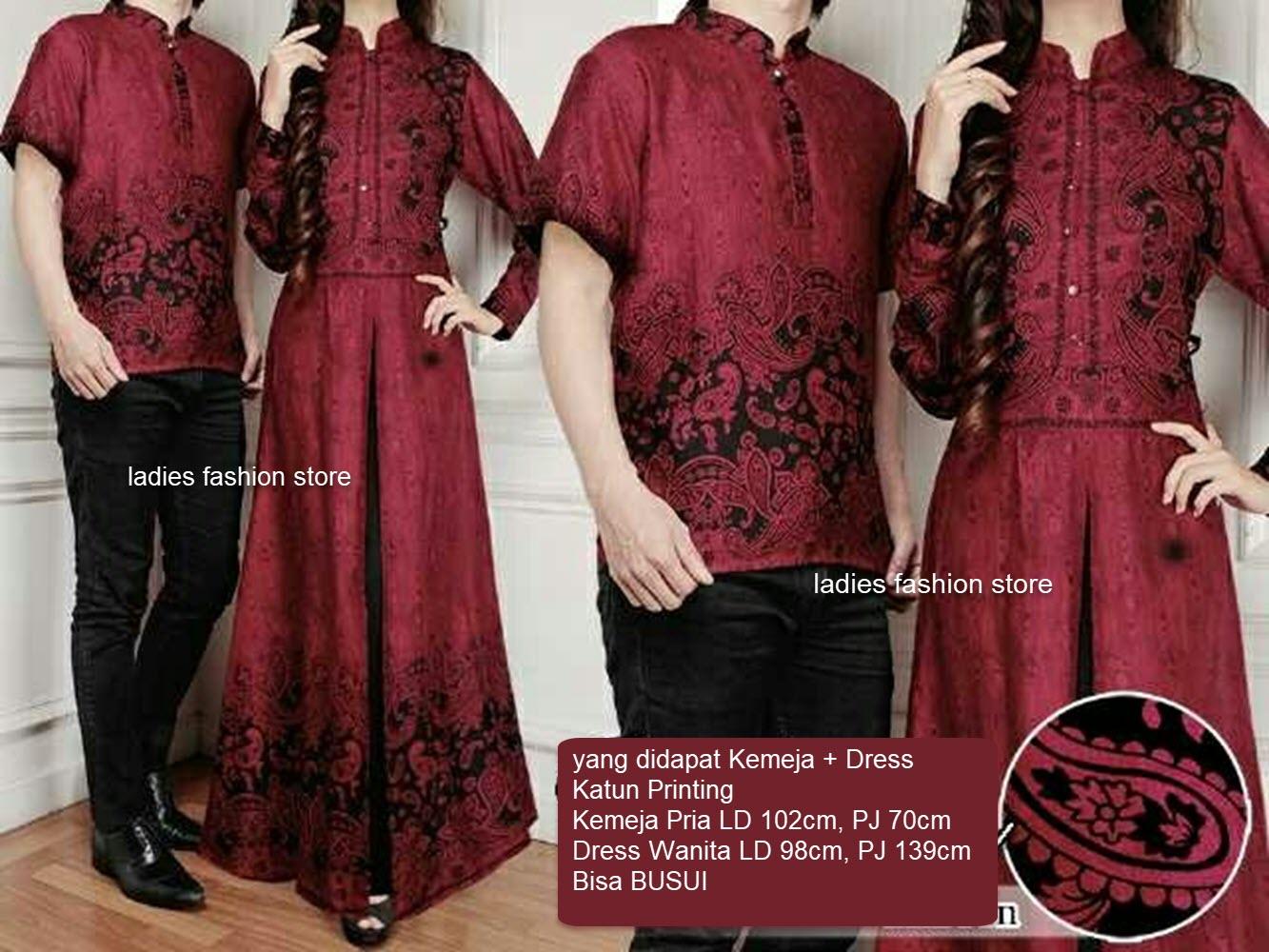 Baju Couple Pasangan Keluarga Batik Modern Sarimbit Kemeja Batik Hem Pria Cowok Koko Lengan Pendek Pakaian Atasan Batik Wanita Cewek Maxi Mavy Dress Gaun Panjang Pesta Modern Dress Gaun Batik Wanita Model Baru Murah Batik Adem - XXE (zayama) MARUN BIRU