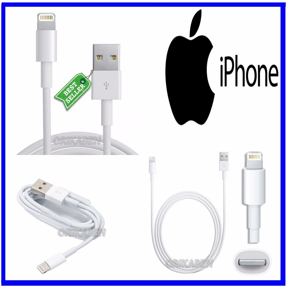 Apple Lighting to USB Cable / Kable Data iPhone 5 / 6 Original - White ( orikabeh )