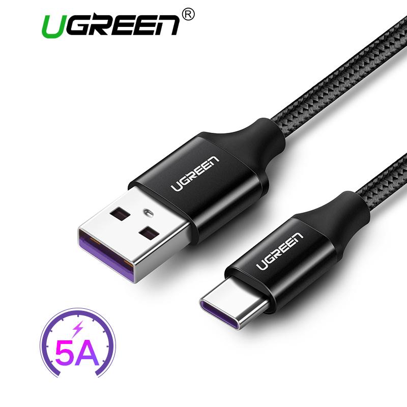 UGREEN Original 1Meter 5A Nylon Braided Type C Cable Fast Charging USB Type-C Cable for Huawei P10/P10 Pro/Mate 10/Mate 10 Pro /V10 SuperCharge USB C Cable - intl