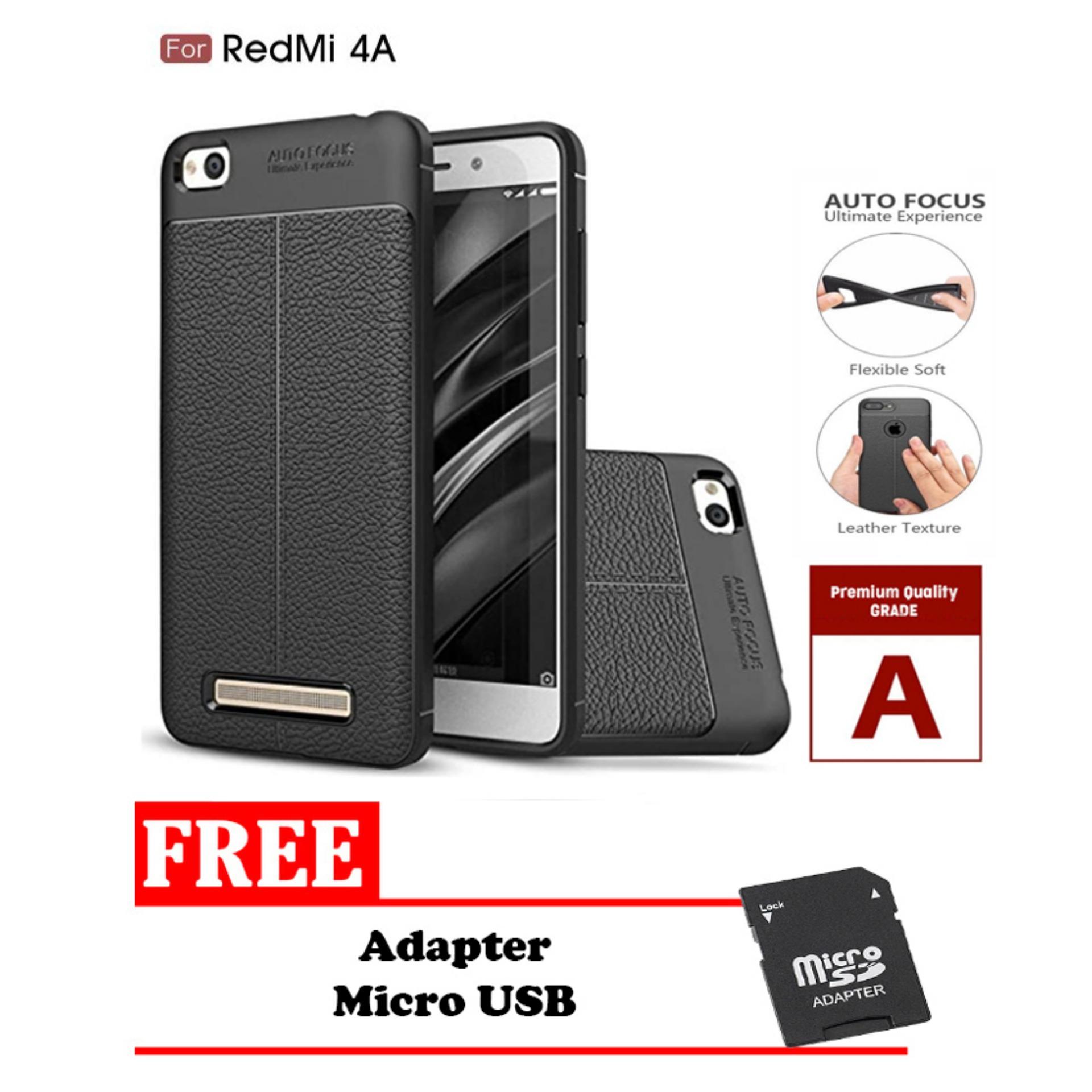 All Item Store - Case Auto Focus For Xiaomi Redmi 4a - Hitam + Free Adapter Micro SD