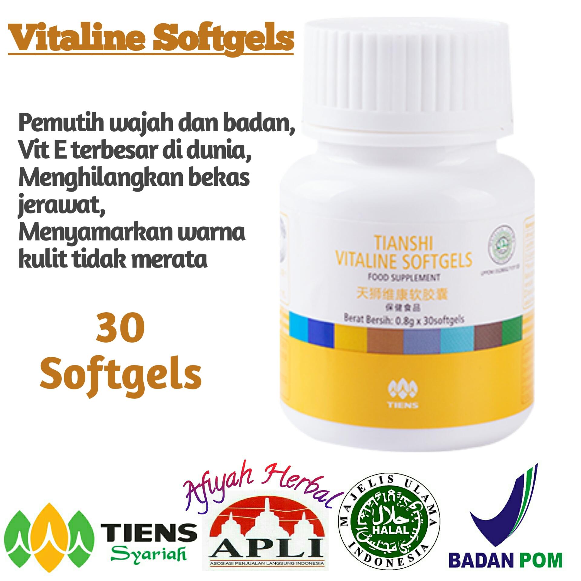 Tiens Vitaline isi 30 softgel pemutih kulit manjur top by Afiyah Herbal