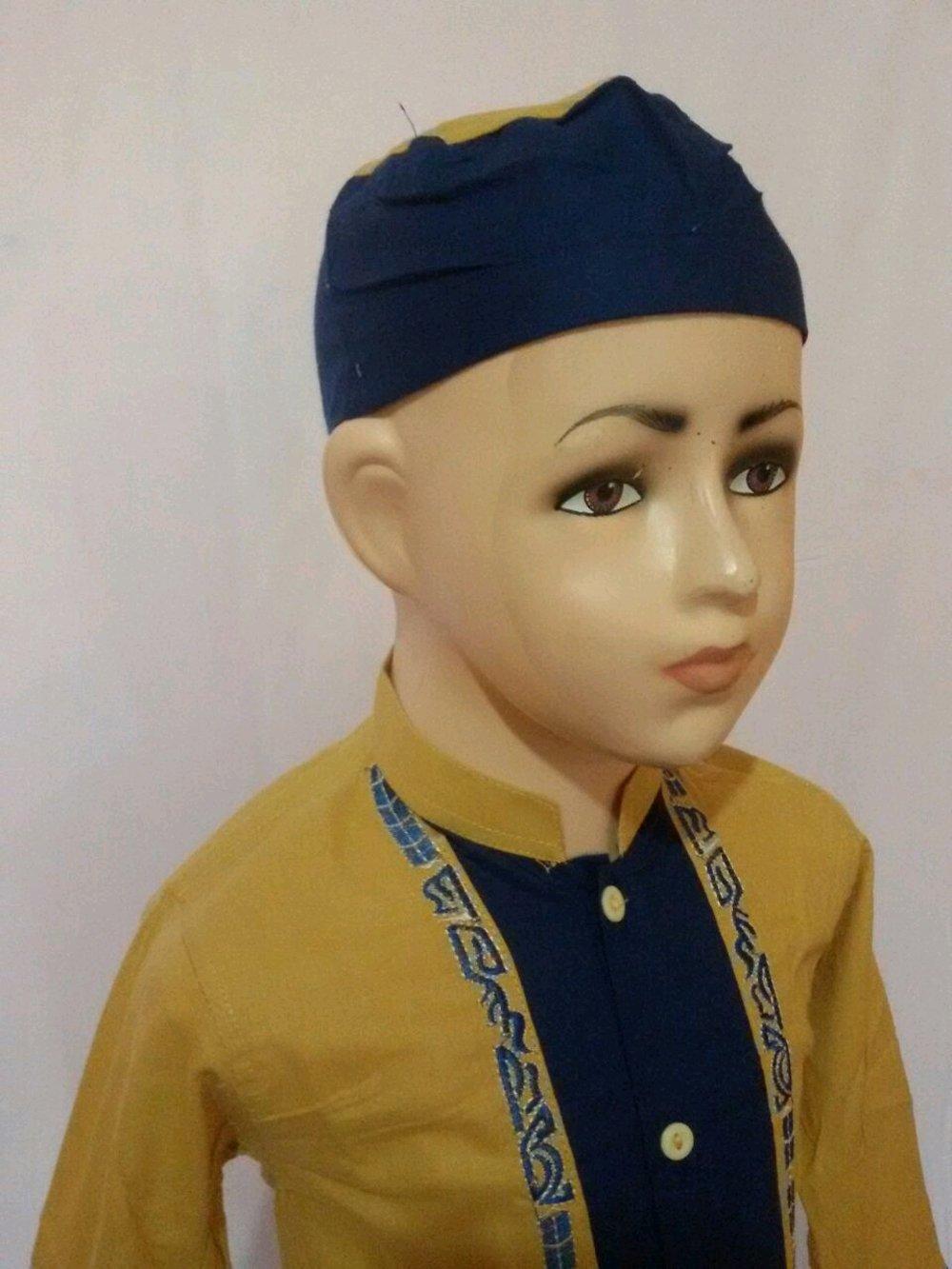 Baju Muslim Setelan Baju Koko Anak Kuning Biru Lengan Panjang Tanah Abang Jakarta SAK 065L di lapak Al Muttaqin Collection produsenbajukoko