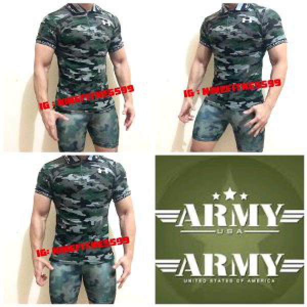 Polo shirt Army pria fitness gym A01