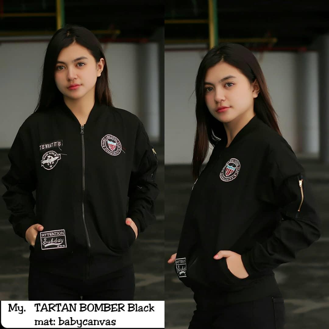 FIX Jaket Wanita Tartan Bomber Terbaru