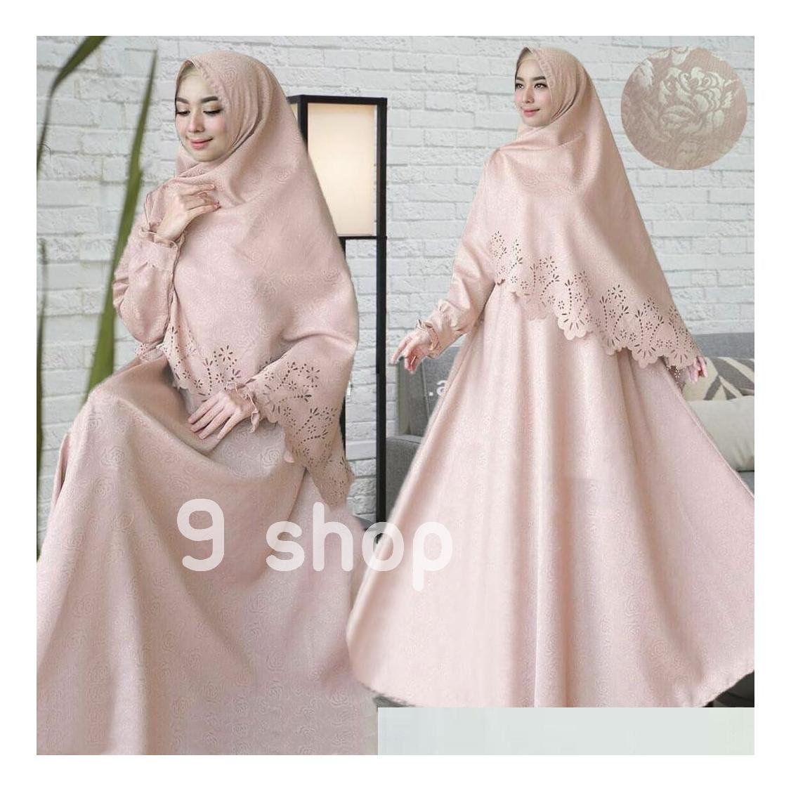 9 Shop Baju Gamis Syari Dress Maxi Muslim Wanita RESITA + Jilbab / Baju Muslim Wanita / Gamis Muslim / Dress Muslimah / Syari'i Muslimah / Gamis Dress / Gamis Emboss / Gamis Murah / Gaun Muslim / Gamis Remaja / Gamis Terbaru