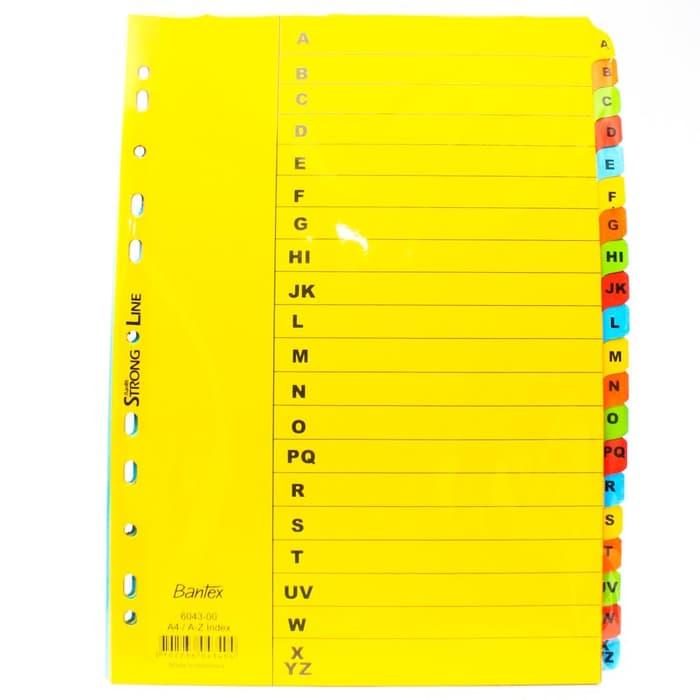 Bantex Cardboard Divider A4 20 Pages A-Z 6043 | Pembatas Binder Bantex