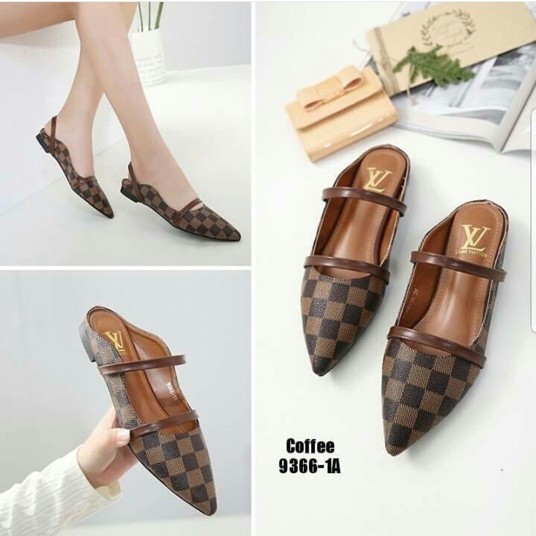 deNova - BM-87 sepatu flat shoes corak coklat wanita