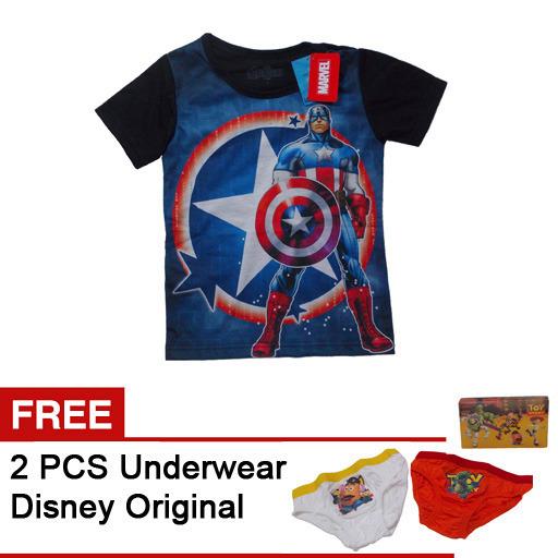 Disney Original - Atasan Captain America (Black)