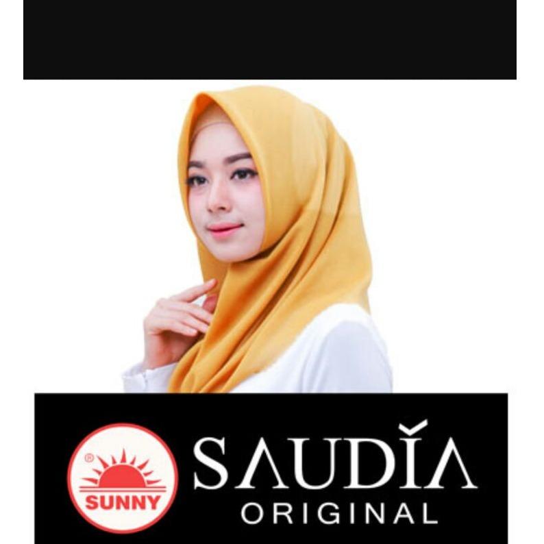 Hijab Segi Empat Saudia By Sunny Original Motif Polos ( BUKAN YANG KW )