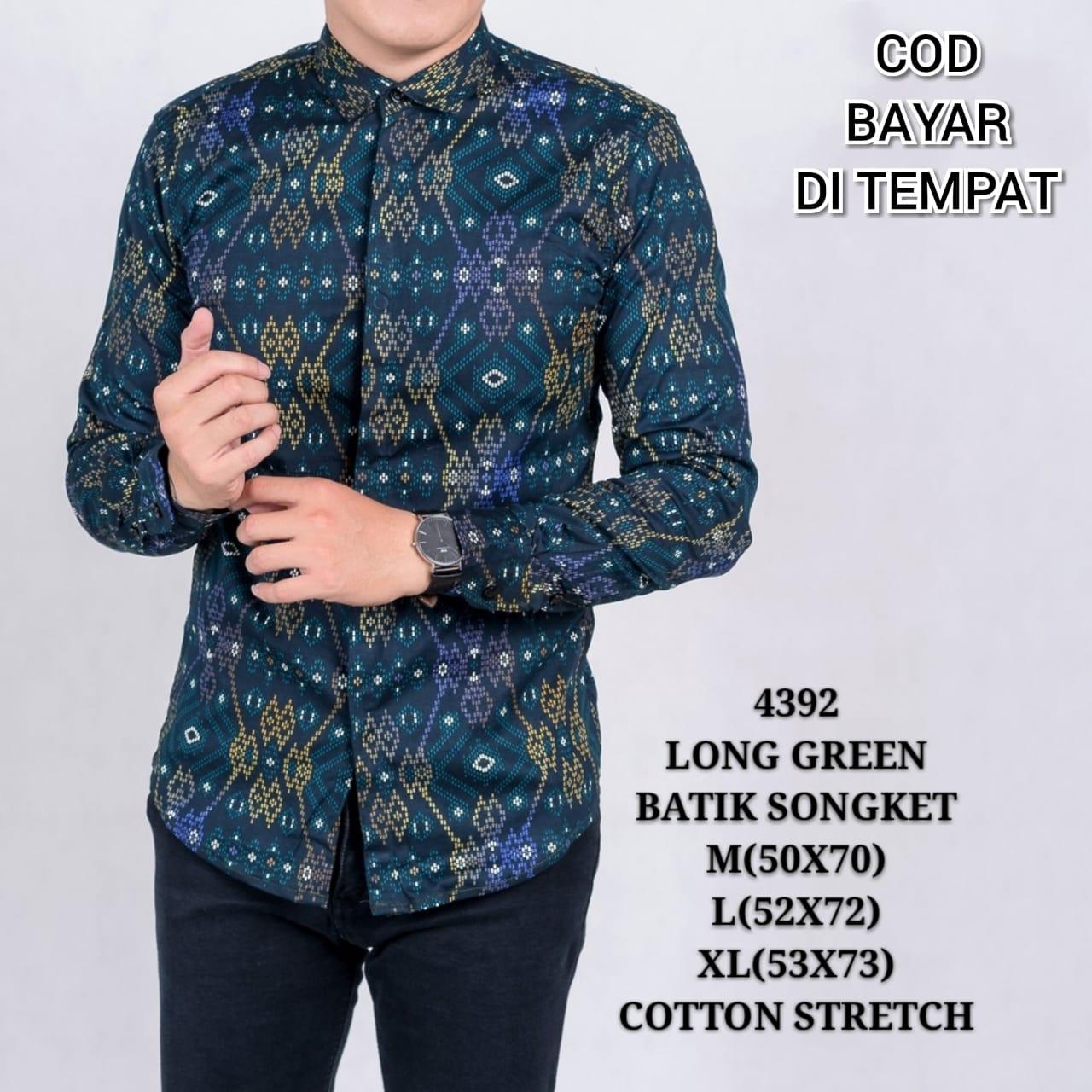 Kemeja batik songket pria atasan lengan panjang/batik songket distro premium/kemeja pria batik songket