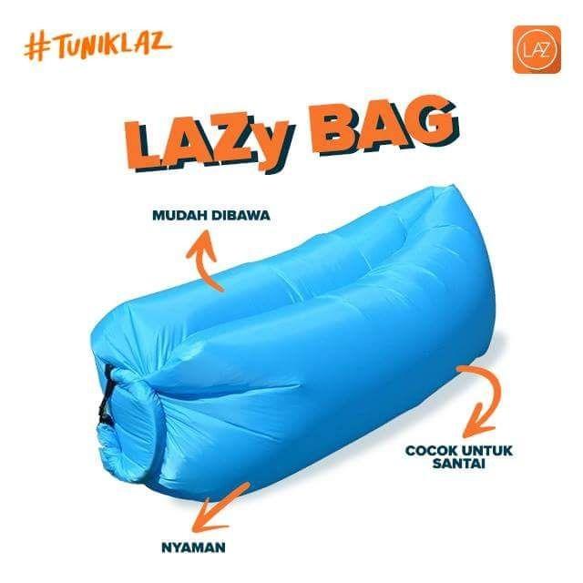 Sofa Angin Lipat Sleeping Hangout Bag - Biru Muda