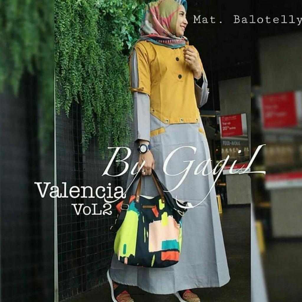 New Valencia Dress / Gamis Busui / Maxi Dress (Atas Abu)