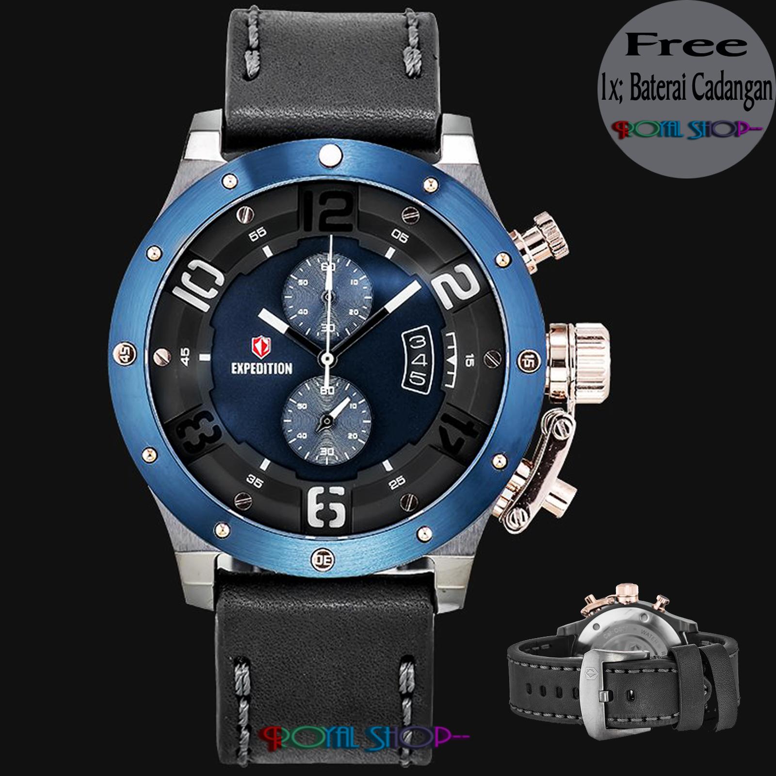 Expedition E 6381 RS - Original - Men Black Dial Black Leather Strap