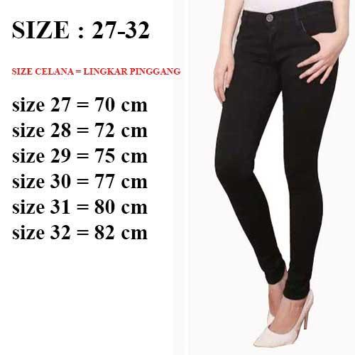 Therwan Jeans – Celana jeans Wanita – Denim Premium Quality – Skinny Waits – SD-01 Hitam