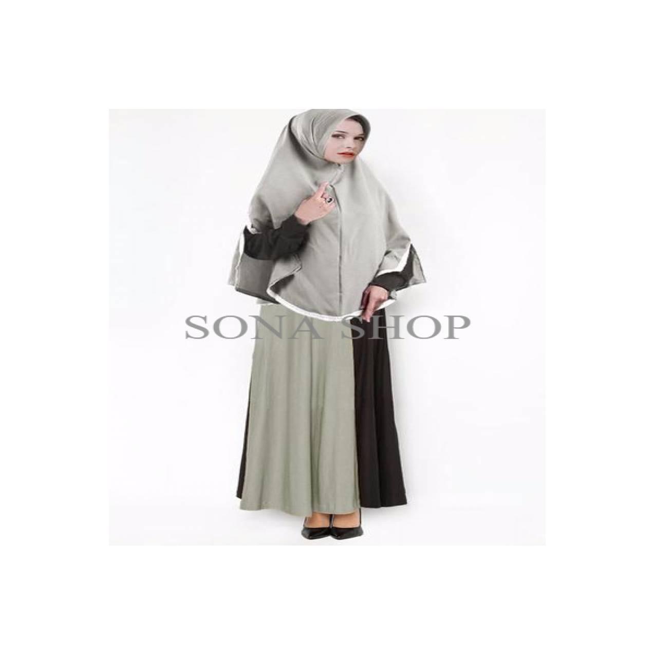 Gamis Abaya Syari Abu Big Size (S-6xl) DADL