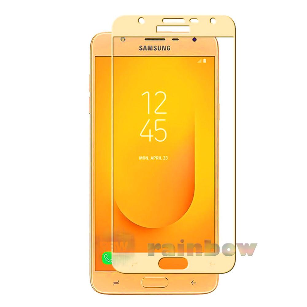 Rainbow Tempered Glass Samsung Galaxy J7 Duo 2018 Full Screen Protector Samsung J7 Duo Emas Temper Samsung J7 Duo / Pelindung Layar / Anti Gores Kaca Screen Guard Temper Glass Samsung J7 Duo - Full Gold