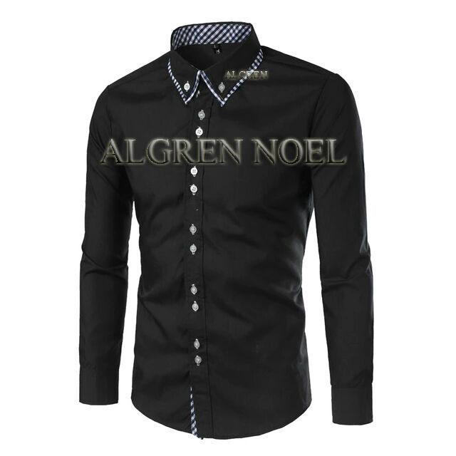 Algren Baju Hem Kemeja Pria Noel lengan panjang - Hitam / Slim fit / Casual / Polos / Kerja / Kantor / Katun / Kem Tangan Panjang Cowo / Atasan Cowok / Pakaian Laki laki Dewasa Slimfit