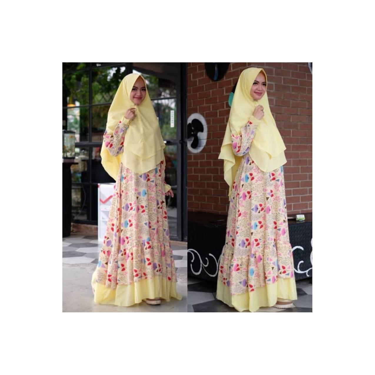 GAMIS SYARI BERGO KHIMAR SET BUSUI JUMBO : BW4498 MP SUNNY GO