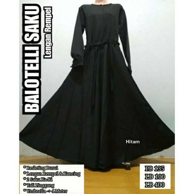 GAMIS POLOS BALLOTELY / GAMIS BALOTELI POLOS / GAMIS LENGAN REMPEL / GAMIS BALOTELLI SAKU (hitam)