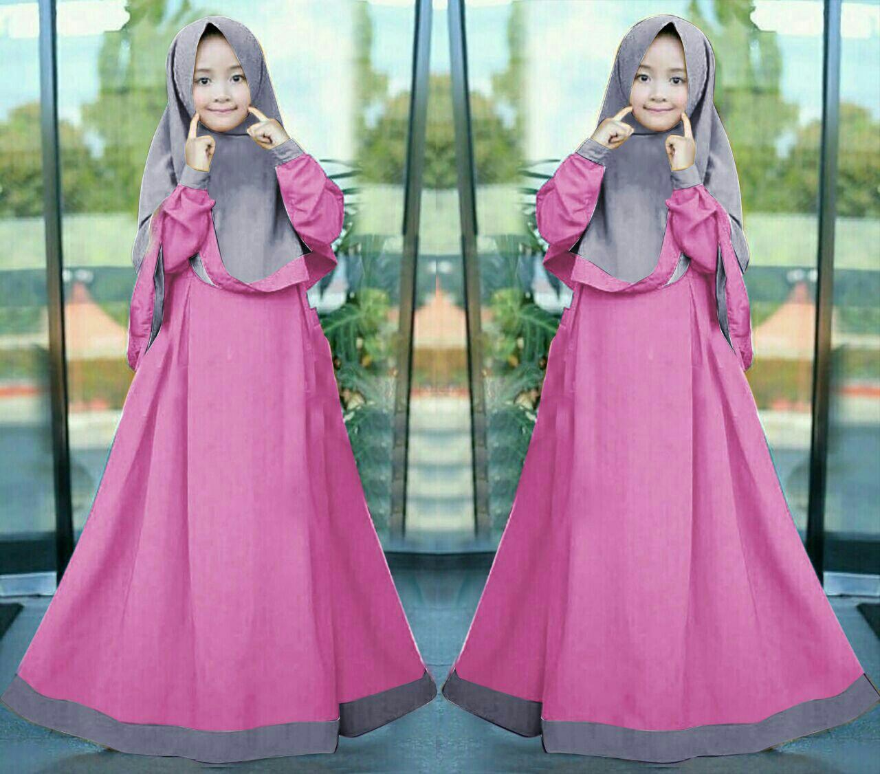 Honeyclothing Dress Muslim Anak Yasnia / Dress Anak Perempuan / Baju Muslim Anak / Gamis Anak