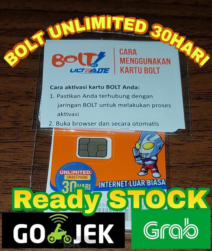 Kartu Perdana Bolt Unlimited 30hari