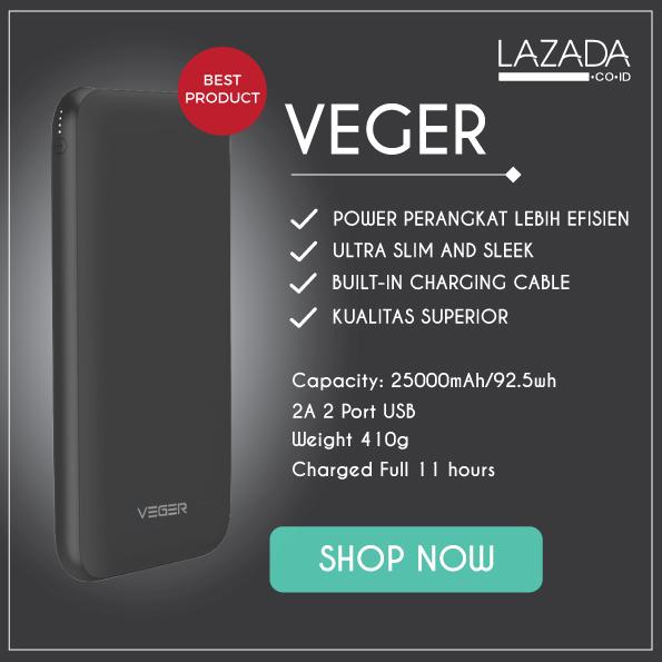 Power Bank Veger 25000Mah Original Garansi Resmi 1Th Original Fast Charging