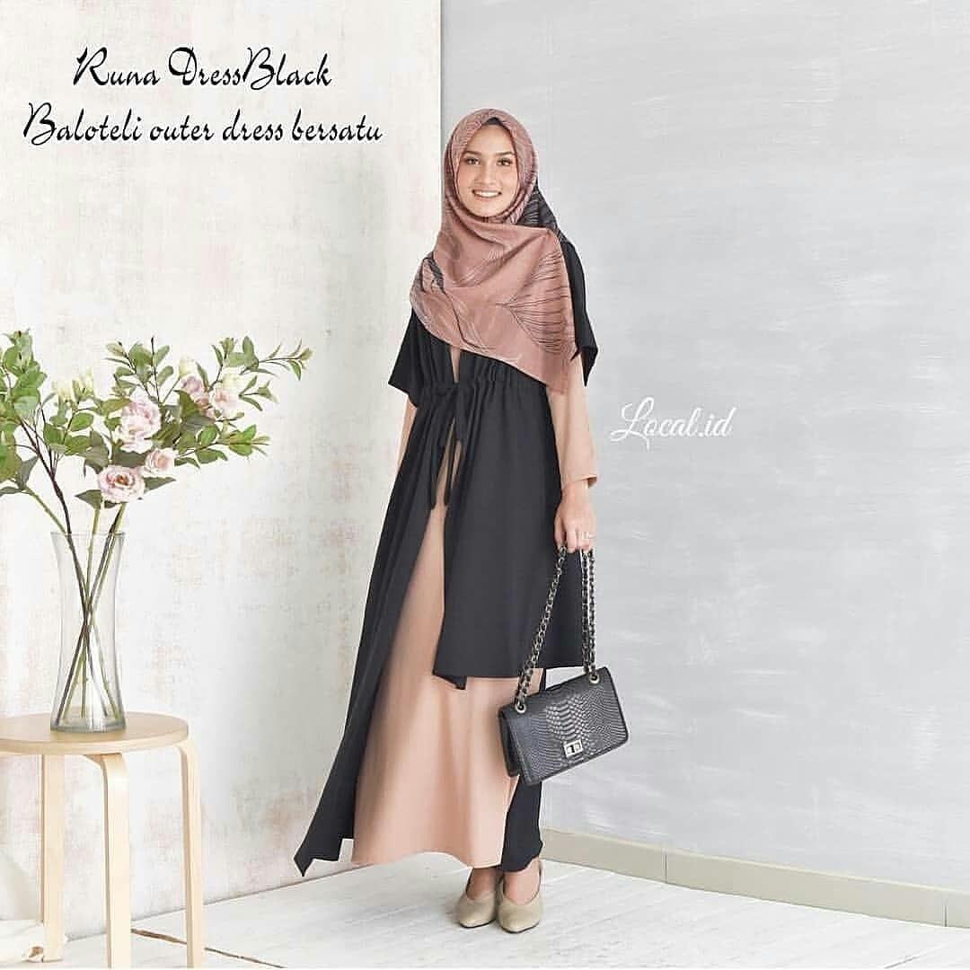 Baju Muslim Original Gamis Runa Dress Baloteli Muslim Hijab Baju Casual Terbaru Wanita Modern Pakaian Panjang Modis