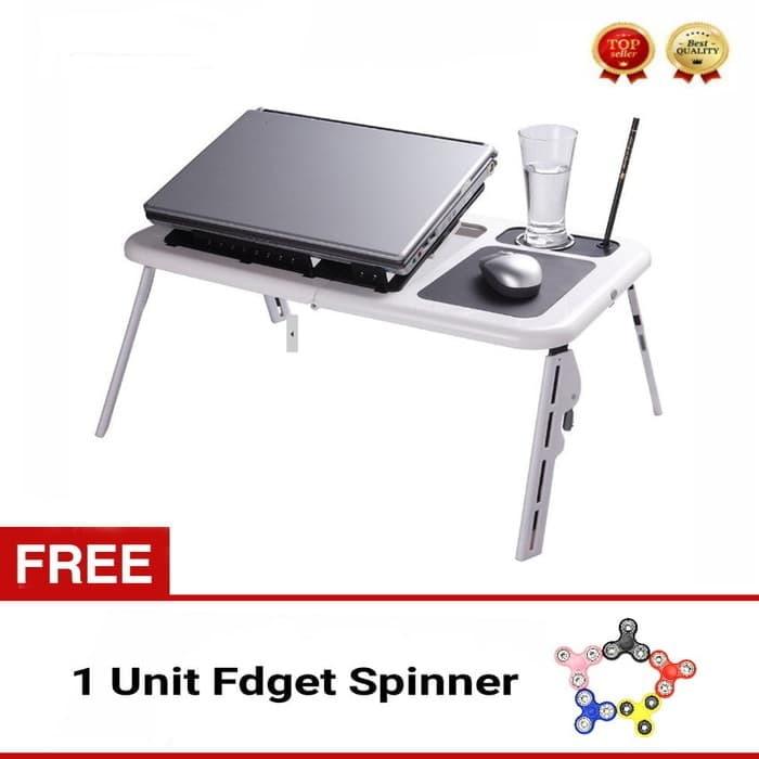 MEJA LAPTOP LIPAT PORTABLE DENGAN KIPAS PENDINGIN BEST SELLER
