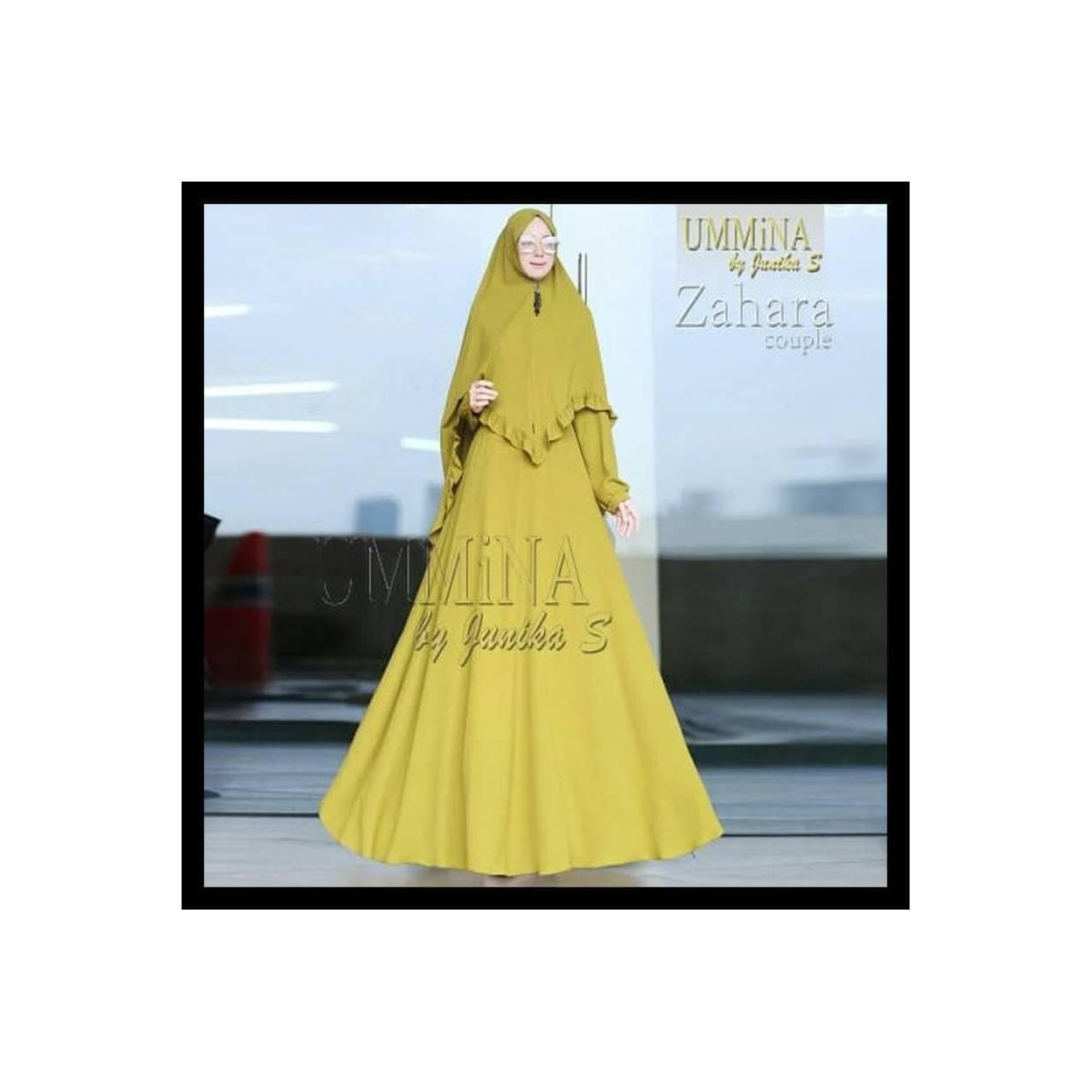 (Murah!!) Zahara Couple By Ummina Gamis Syari Polos Anggun Ibu Anak