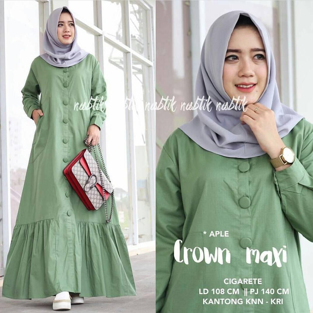 TOF GAMIS TERBARU Gamis Wanita Gamis Syari Dress Wanita Muslim Murah CROWN DRESS