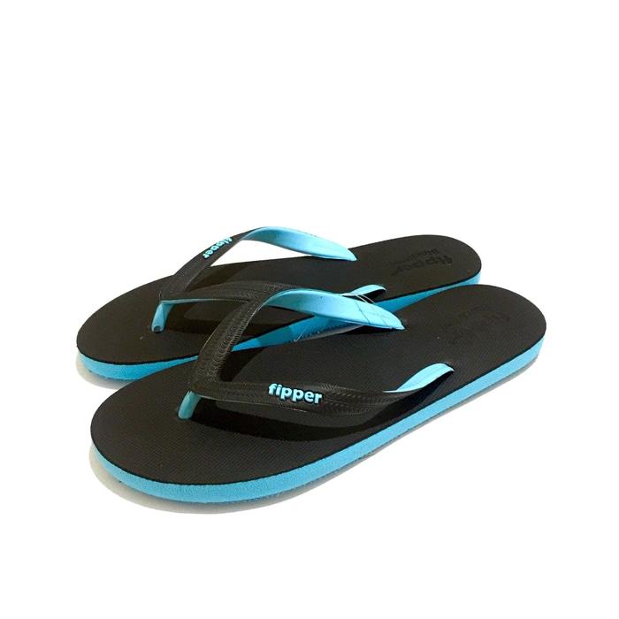 Promo: Sandal Fipper Black Series Black Blue - ready stock