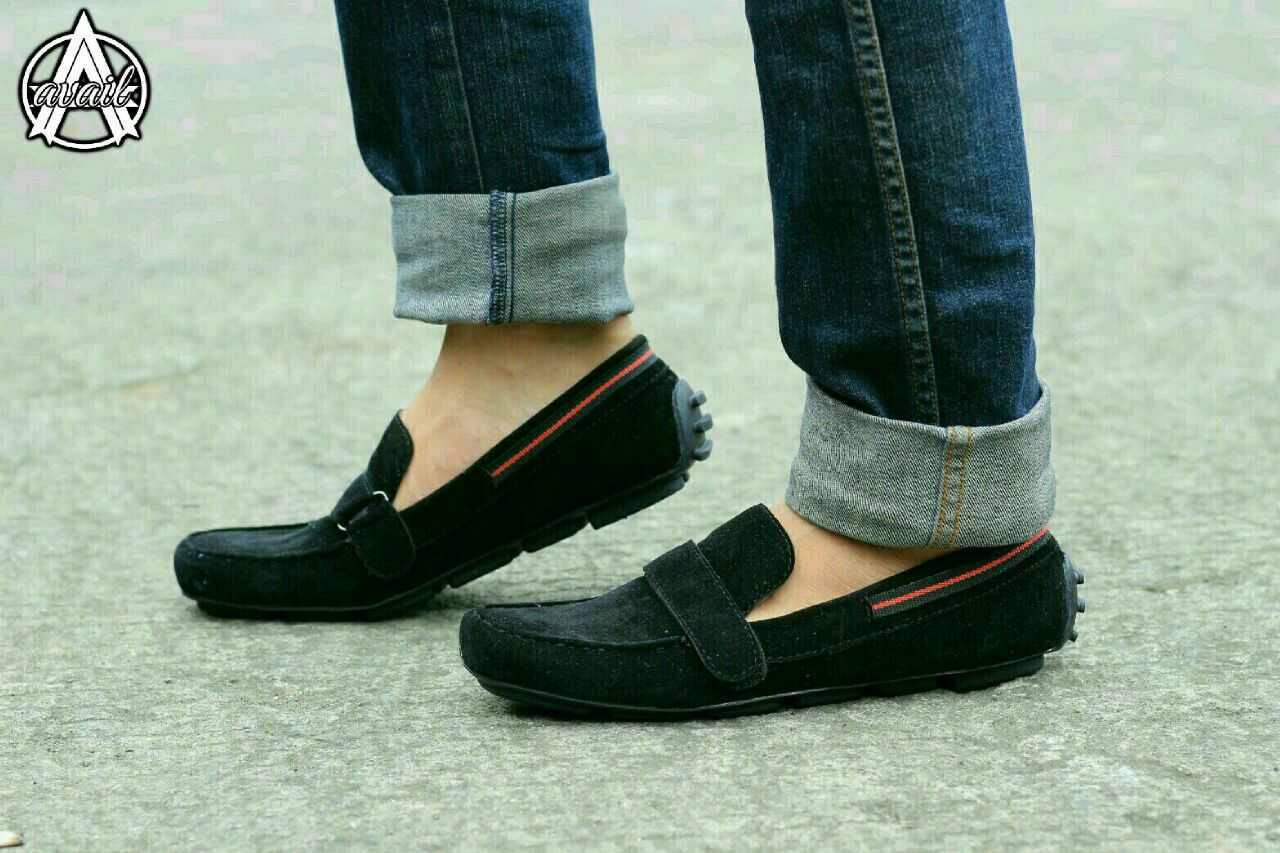 Termurah sepatu casual pria available everbest original slop suade hitam Gudang Fashion
