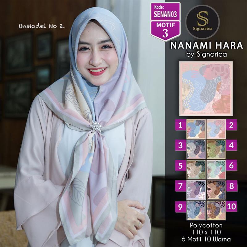 Jilbab Segiempat Nanami Hara Motif 3 By Signarica Scarf