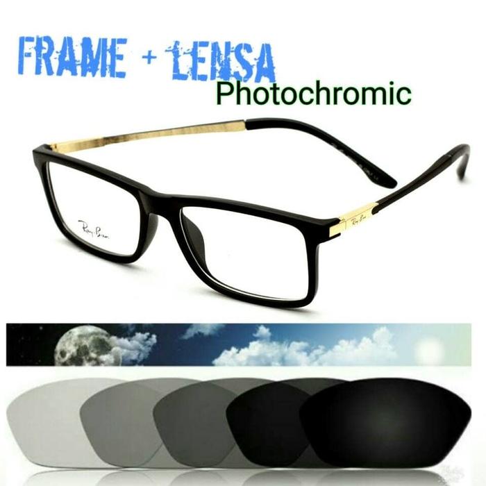 Best Seller!! Kacamata Photochromic Casual Frame Kacamata Baca Paket Lensa Minus - ready stock
