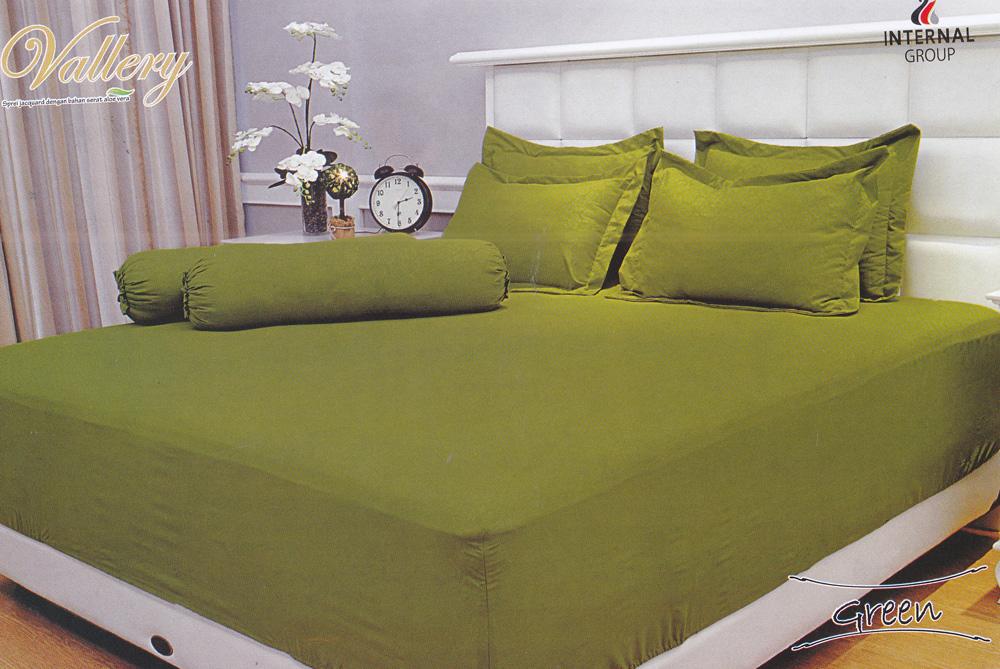 Internal Vallery Green Sprei Set 160x200x30cm (Queen Size)