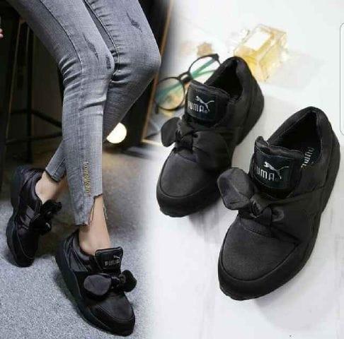 SEPATU KETS PUMA BOW HITAM SEPATU KERJA SEPATU SEKOLAH