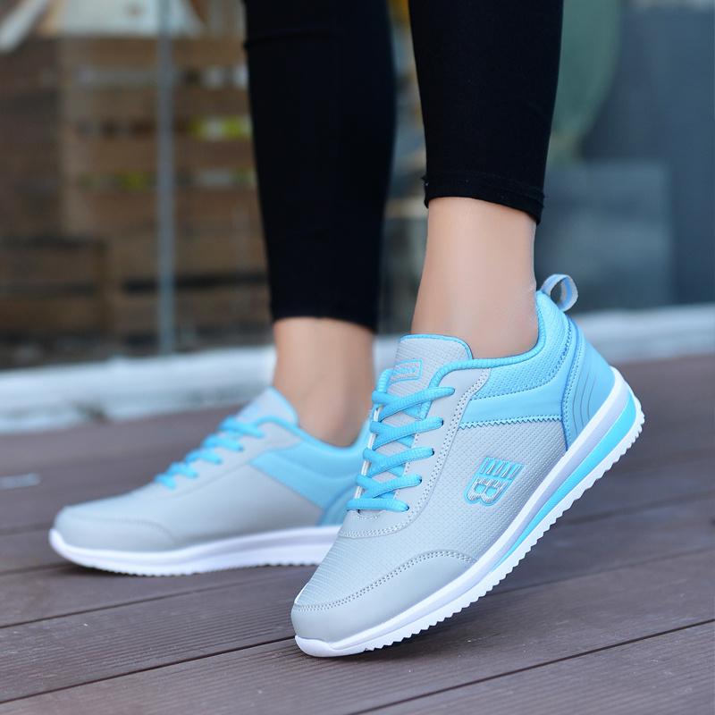 2018 Versi Jalanan Clap Datar Sepatu Wanita Bawah untuk Melatih Breeze Kulit Mie Adalah Anti-Air Anti Selip Tour lembut Bawah Nyaman Wave Shoe Daftar Shoe Wanita 3 Dolar-Internasional