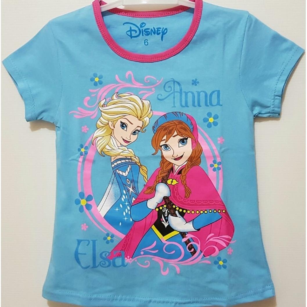 grosir !! best seller baru KAOS ANAK SIZE 1-6 FROZEN ANNA&ELSA BIRU |BAJU ANAK CEWEK KARAKTER/ terlaris