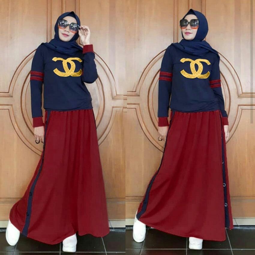 J&C Setelan Mayra / Dress Maxi / Maxi Muslim / Setelan Maxi Dress / Rok Muslim / Baju Rok Muslim / Setelan Busana Muslim / Setelan Baju Muslim / Baju Gamis Wanita / Setelan Muslim / Hijab Fashion / Hijab Style