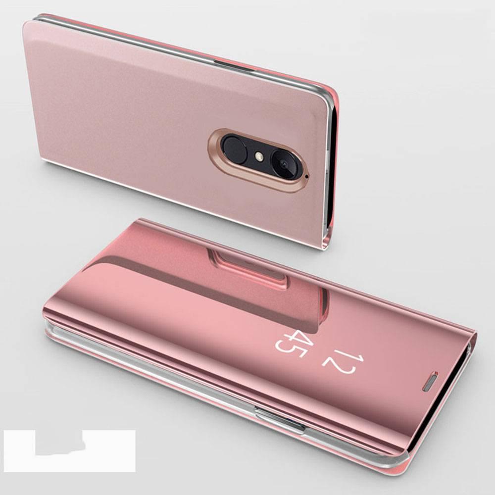 Redmi Note 4X Flip Case, ruilean Cermin Plating Hard PC + PU Kulit Semi Transparan Berdiri Sarung Tampilan Pelindung untuk Xiaomi Redmi Note 4X (Seperti Yang Ditunjukkan)