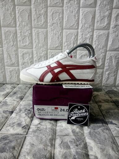 Sepatu Asics Onitsuka Tiger Mexico 66 Deluxe Off White Maroon