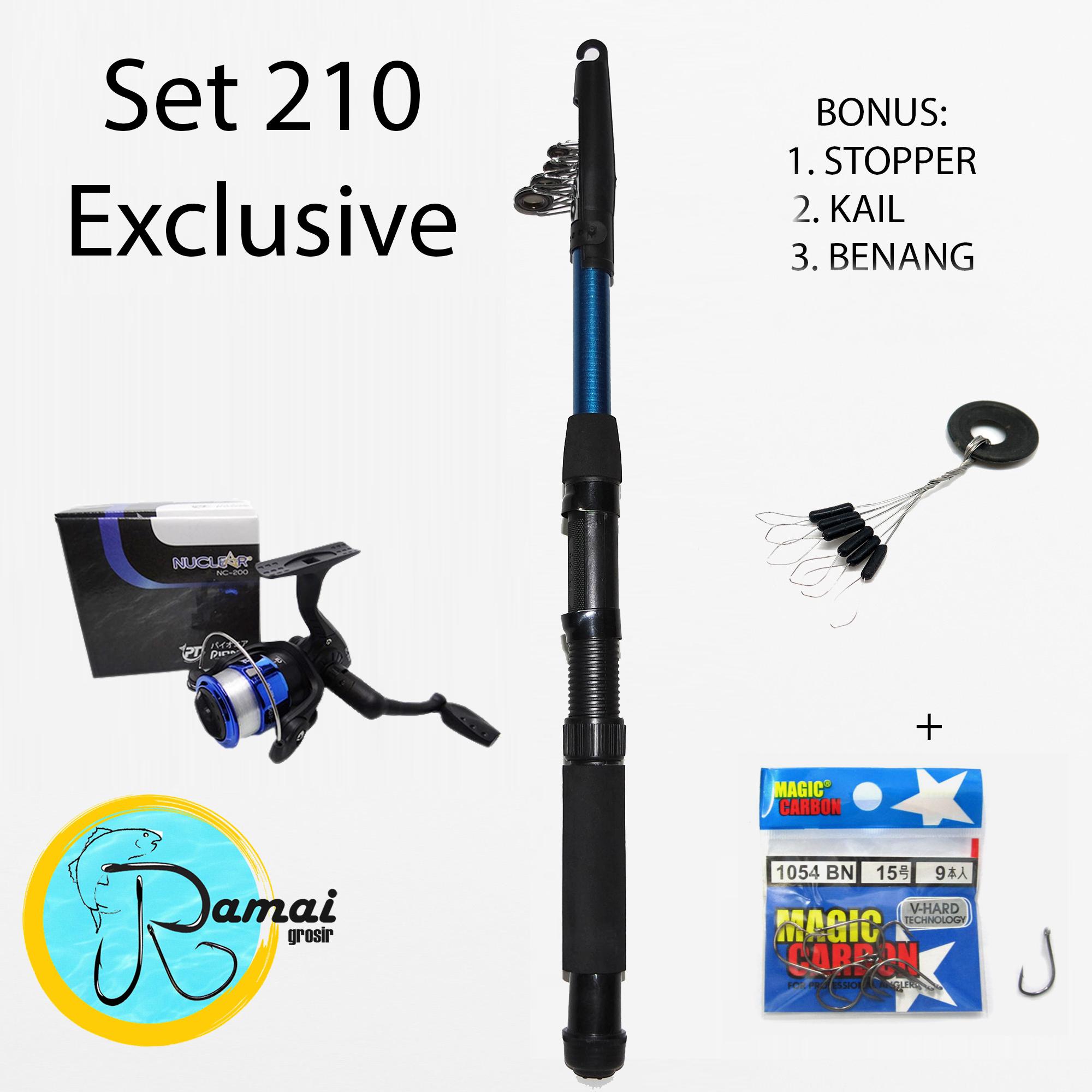 Set Joran Antena Fiber 210 + Reel Pioneer 200 BONUS BANYAK