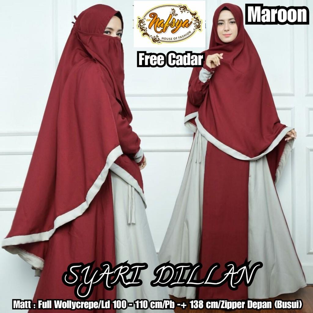 GAMIS JUMBO SET CADAR SYAMILA SYARI NIQOB PURPLE SIZE XL
