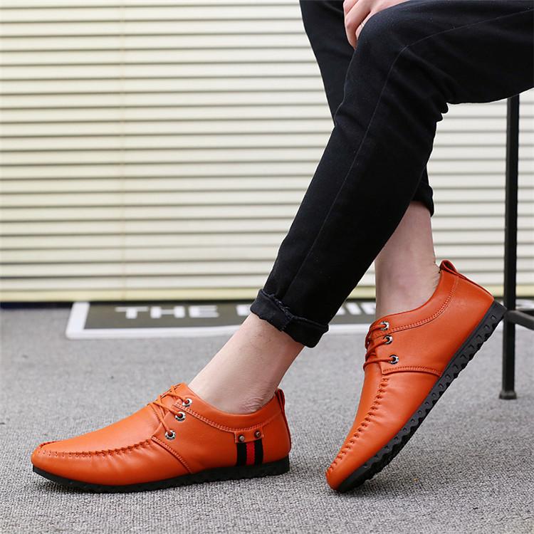 ZYATS 2018 Sepatu Baru Pria Sepatu Kulit Resmi Kasual Bahan Flat Sepatu Bernapas Sepatu Kasual