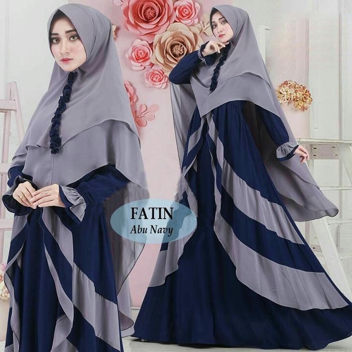 PALING MURAH BAJU BUSANA MUSLIM GAMIS FATIN SYARI ABU MAROON BERGO SOFT PED