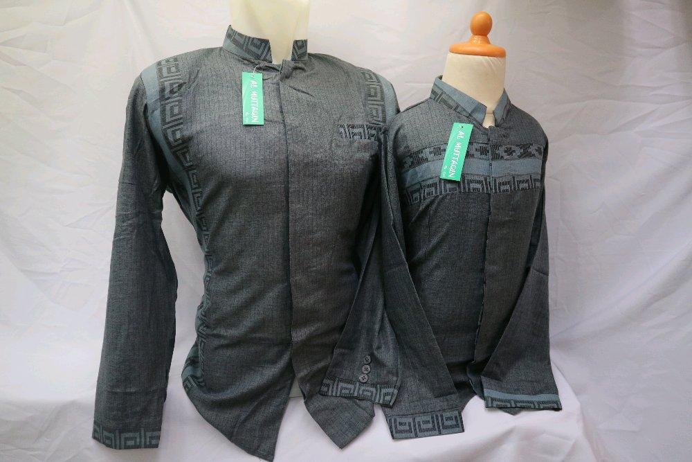 Produsen Baju Koko Baju Muslim Gamis Jasko Jas Koko Abu Couple Lengan Panjang Pasangan Ayah Anak Al Muttaqin CPPB 011 di lapak Al Muttaqin Collection produsenbajukoko