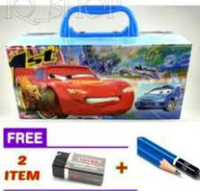 Tempat / Kotak Pensil Karakter CARS Dengan Kode (COWOK - CEWEK) + FREE Penghapus + Pensil.- DJ